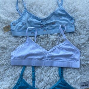 Set of Three Bralettes in Blue and White new girl rod size XL